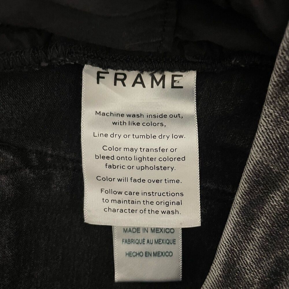 Frame Le Crop Mini Boot High-Rise Women's Sz 30 Black Charcoal Wash Stretch Jean - Picture 7 of 8